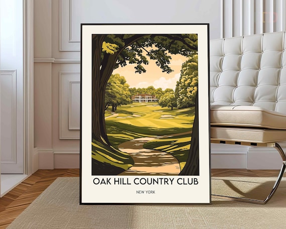 Oak Hill Country Club New York Golf Course Vintage Travel Poster