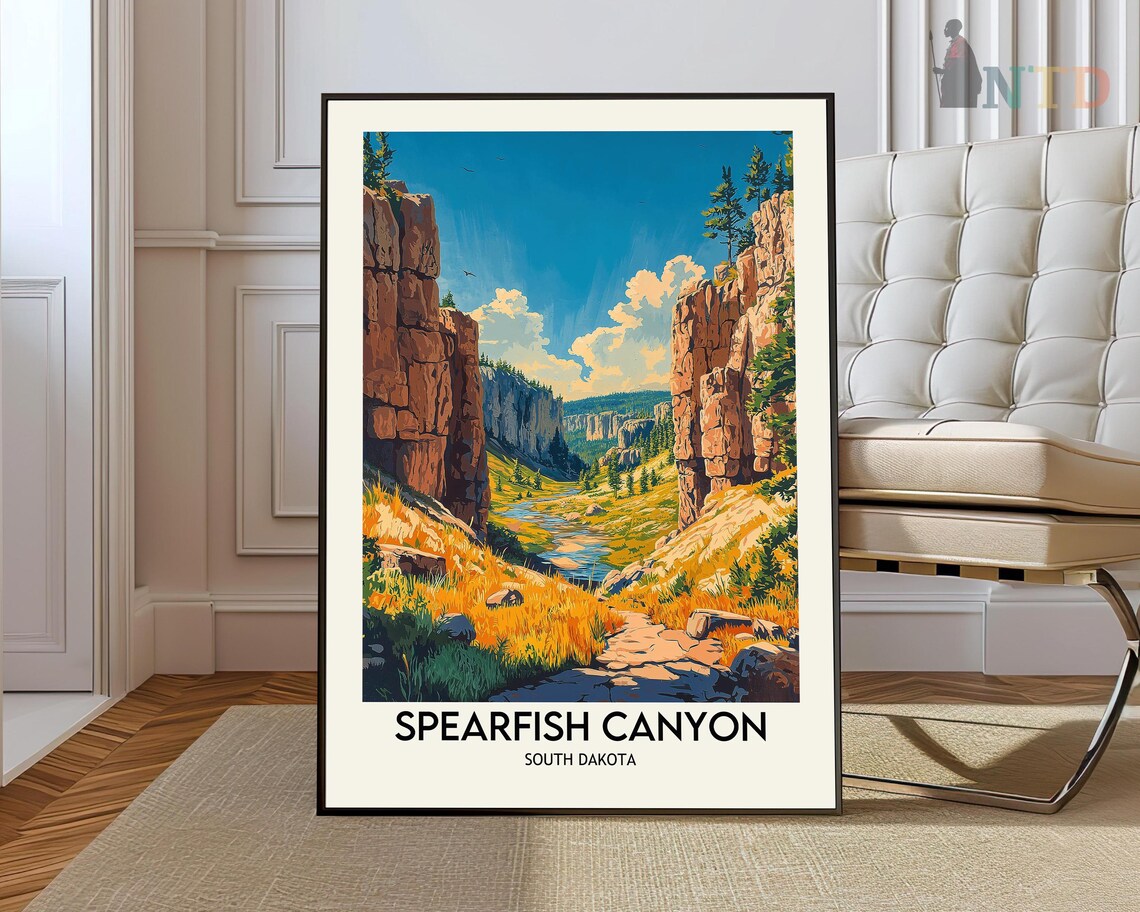 Spearfish Canyon Travel Poster, Wall Art Print