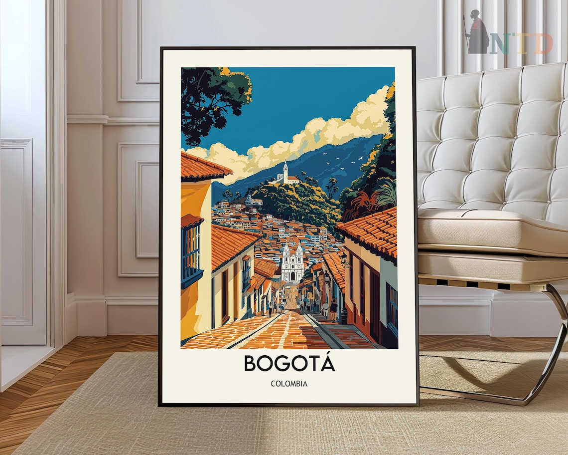 Bogota Travel Poster, Colombia Wall Art Print