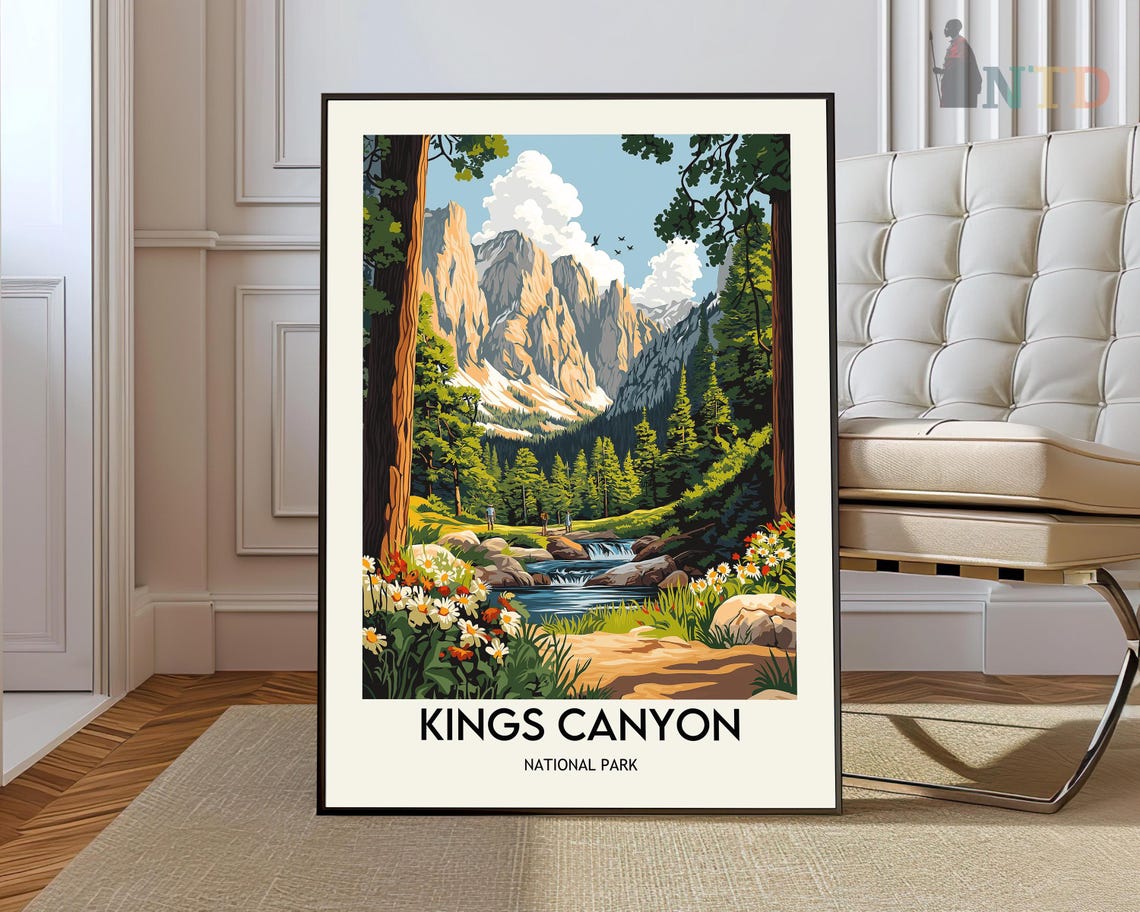 Kings Canyon National Park Mountain Stream Pine Forest Poster