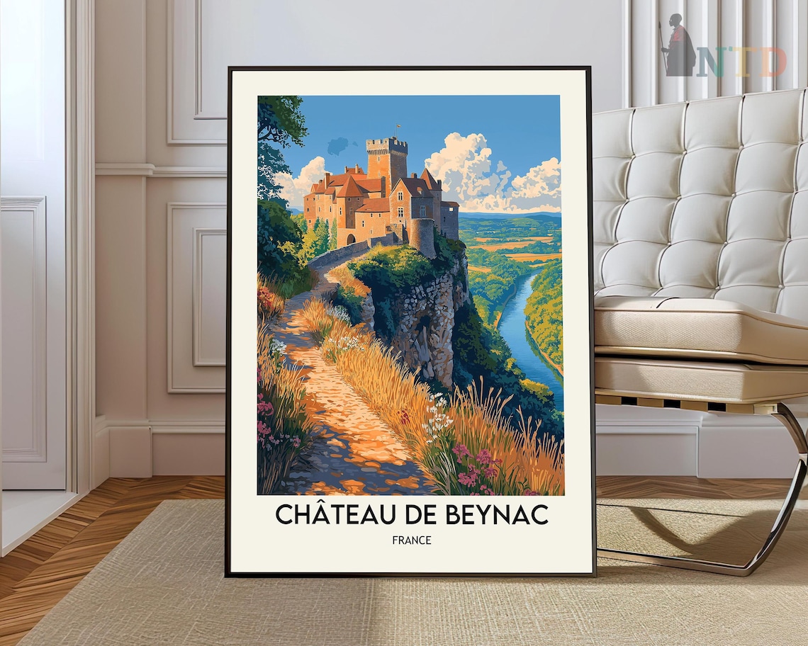 Chateau de Beynac France Cliff Castle Dordogne River Path Poster