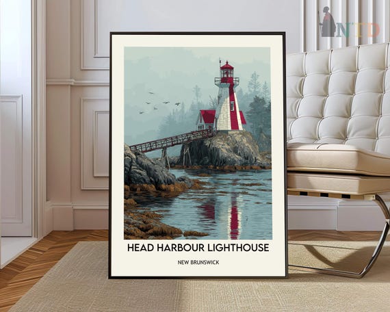 Harbour Lighthouse Poster Wall Art Print Campobello Island