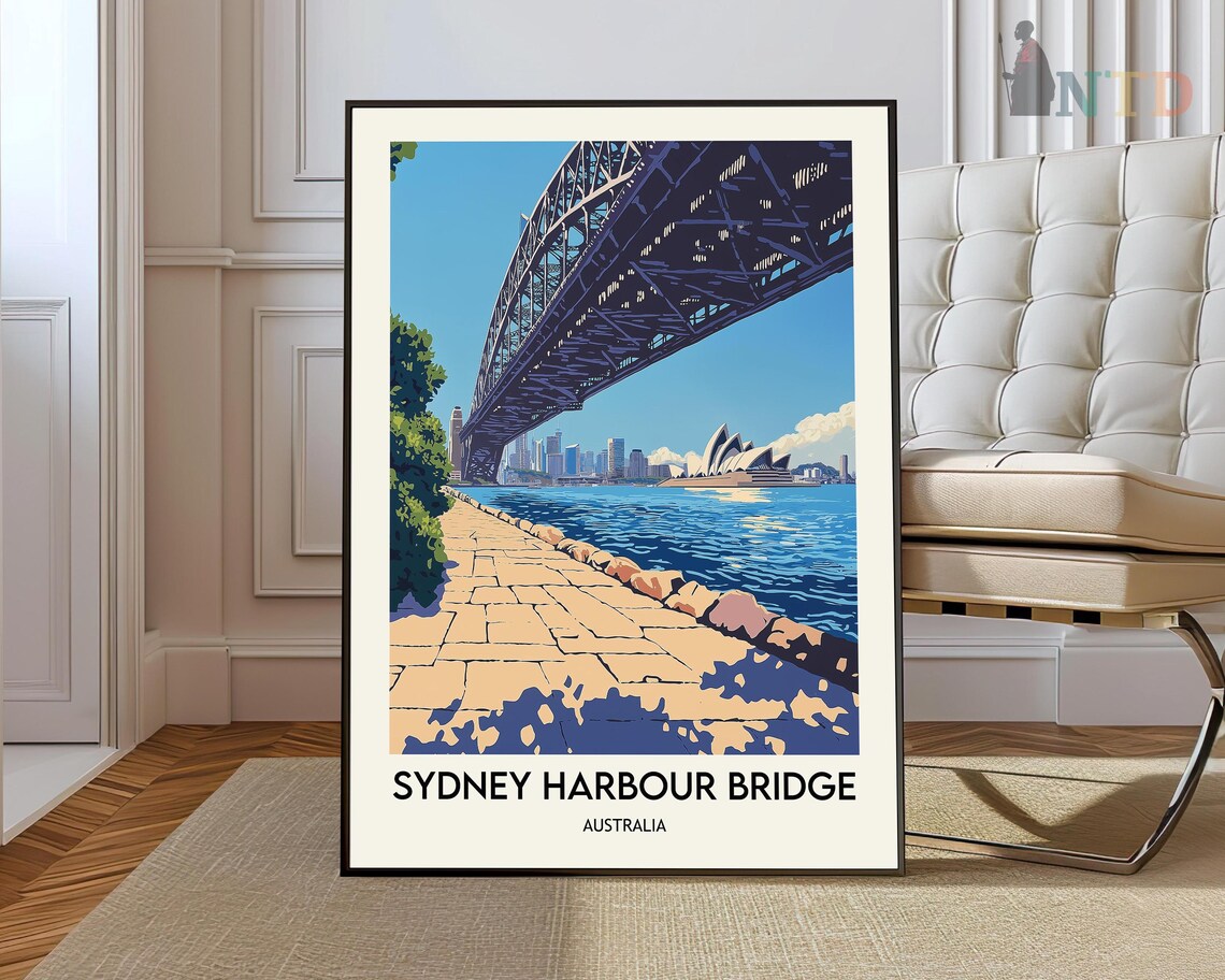 Sydney Harbour Bridge Viewed from Underneath Arch Travel Poster