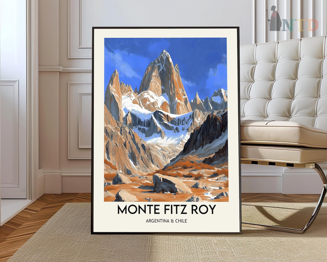 Monte Fitz Roy Argentina Chile Patagonia Peaks Travel Poster