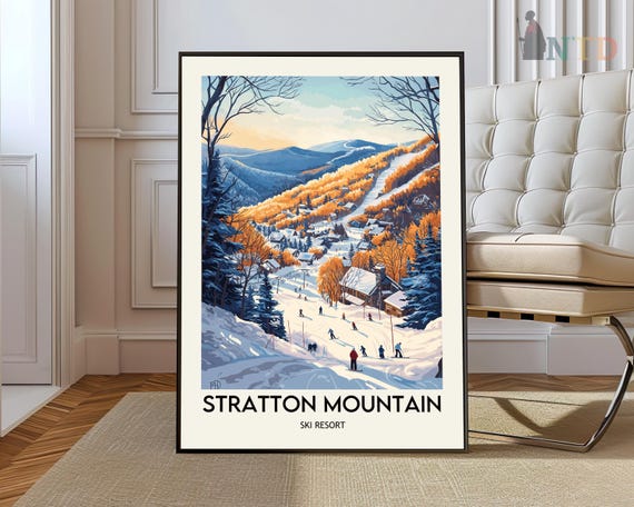 Stratton Mountain Ski Resort Poster Wall Art Print Vermont