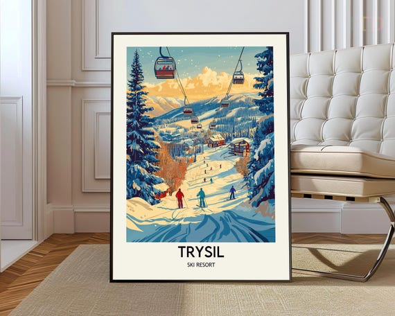 Trysil Ski Resort Poster Wall Art Print Photo