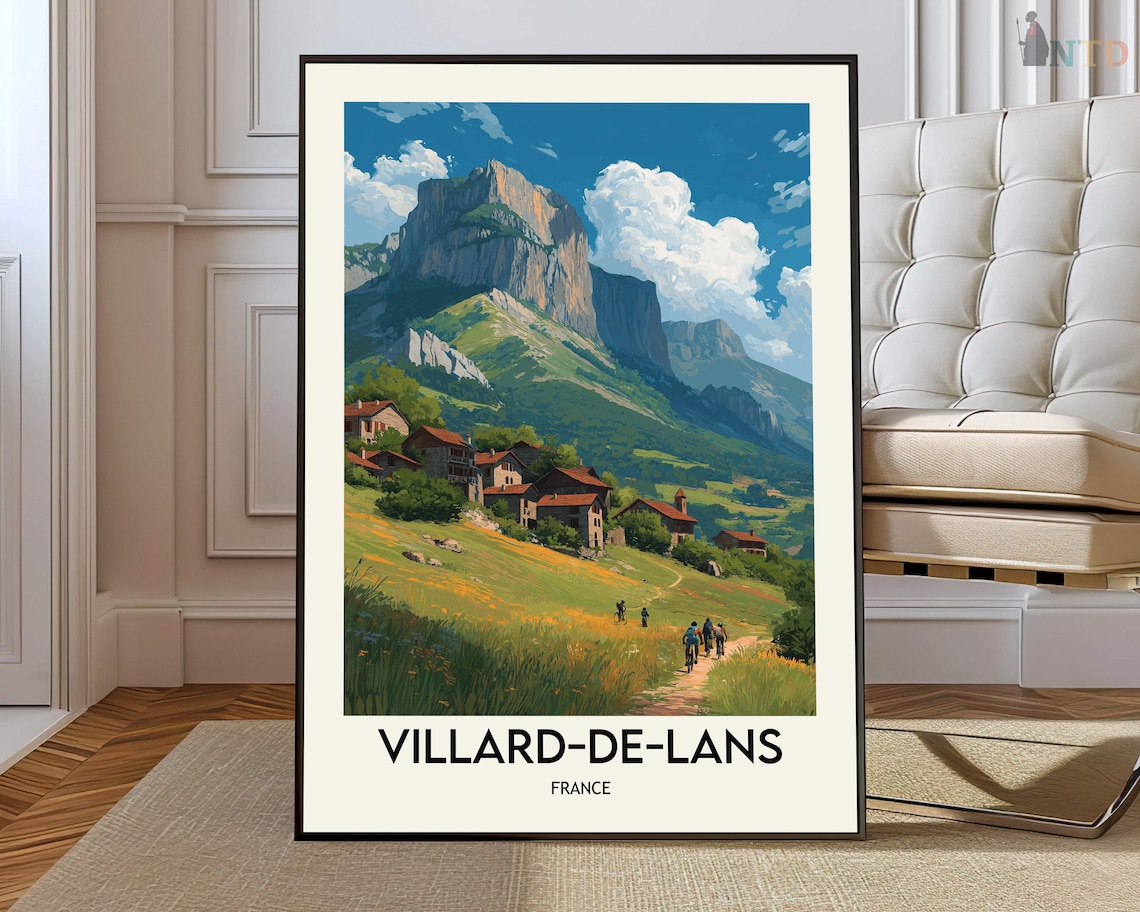 Villard-de-Lans France Mountain Village Alpine Cliffs Travel Poster