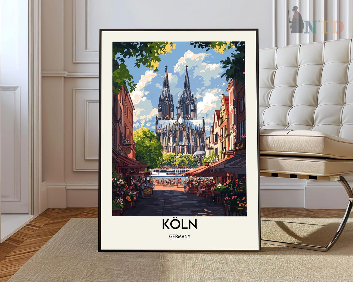 Koln Germany Cologne Cathedral Old Town Rhine Travel Art Poster