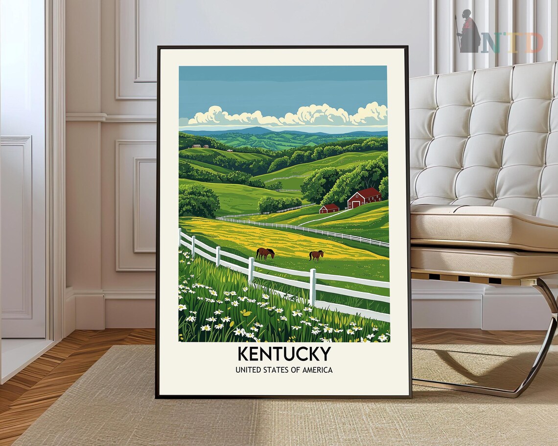 Kentucky Travel Poster, United States Art Print
