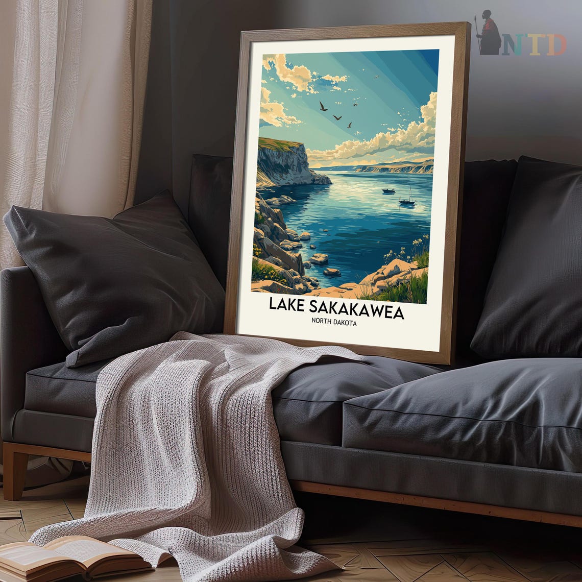 Lake Sakakawea Print Lake Sakakawea Wall Art Lake Sakakawea Poster Lake Sakakawea Photo Lake Sakakawea North Dakota - Image 3