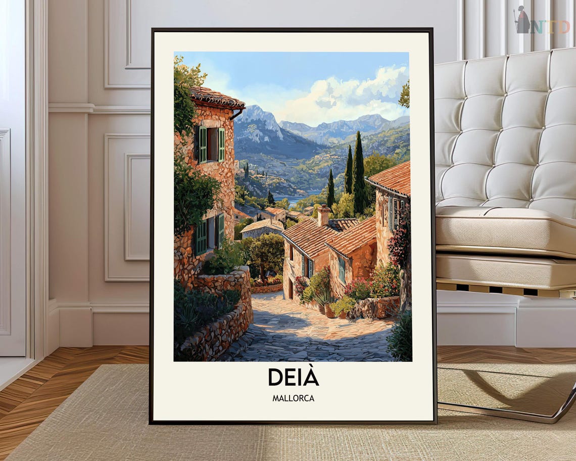 Deia Poster Dei Wall Art Print Photo Travel City Map Spain Mallorca