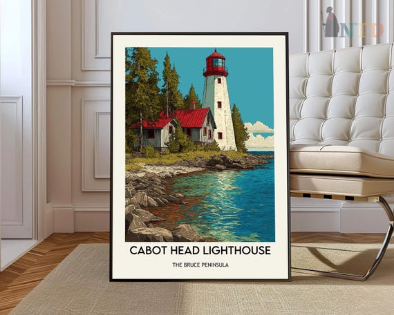 Cabot Lighthouse Poster Wall Art Print Photo Ontario