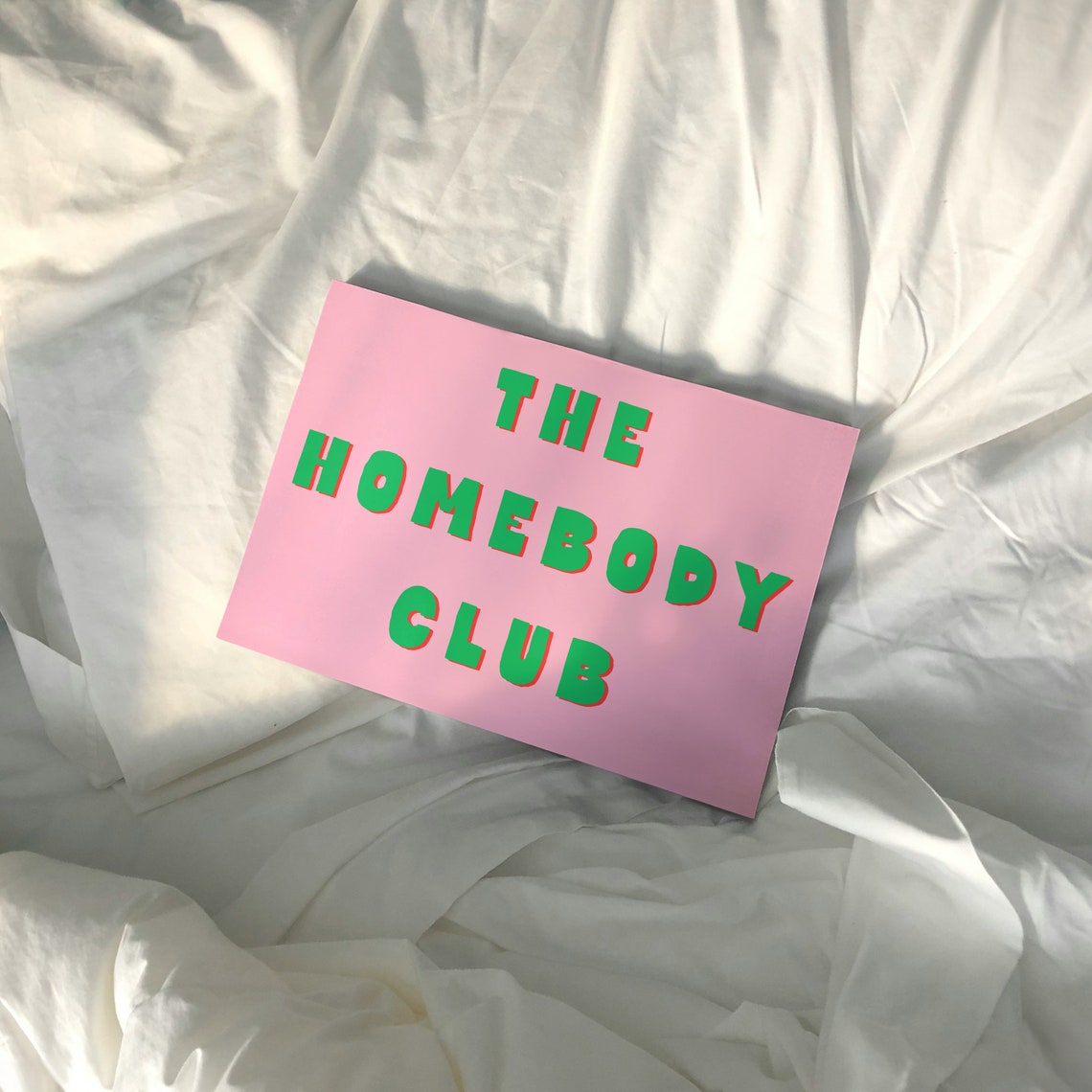 The Homebody Club Green Typography Statement on Soft Pink Poster - Image 2