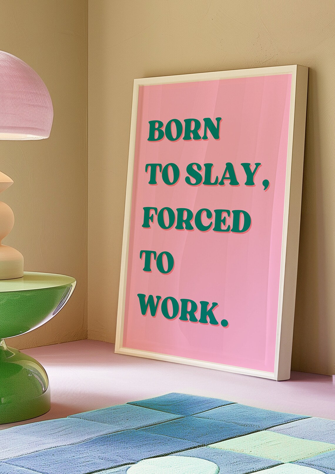 Born To Slay Forced To Work Art Print, Baddie Y2K - Image 3