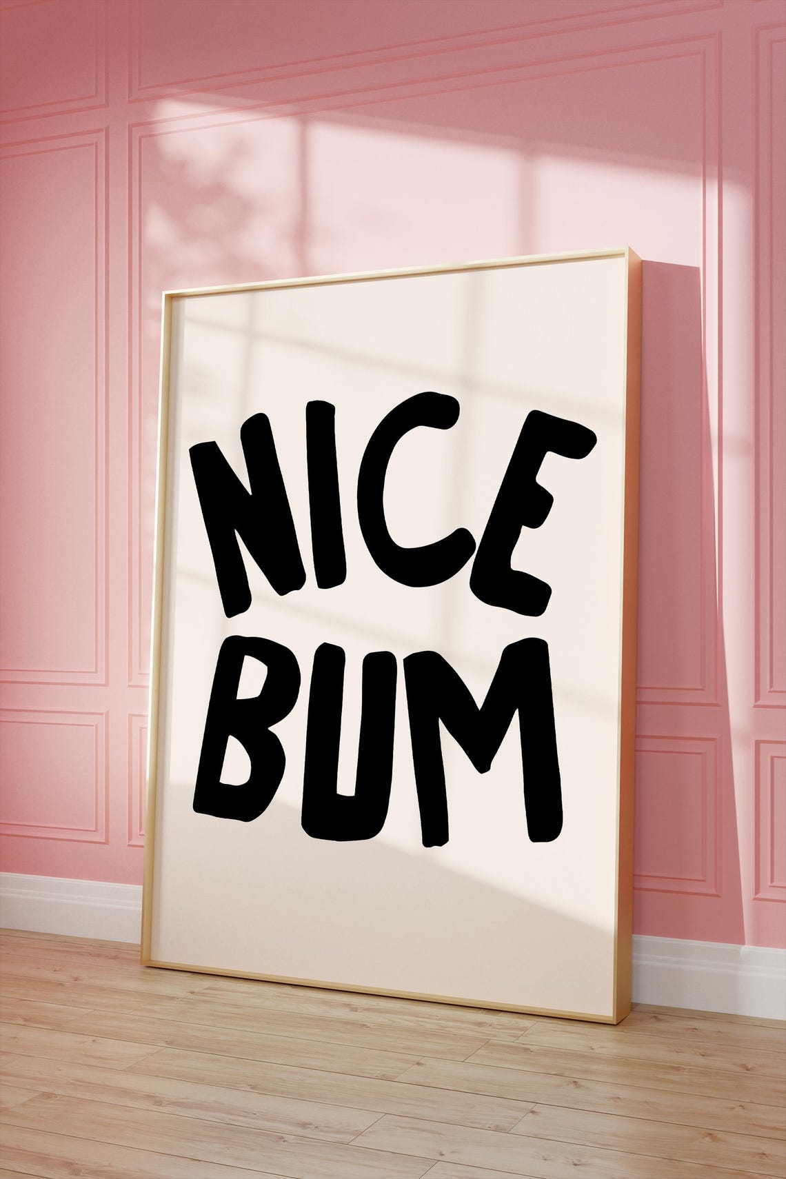 Nice Bum Cheeky Black Lettering Bathroom Humor Wall Decor Poster - Image 3