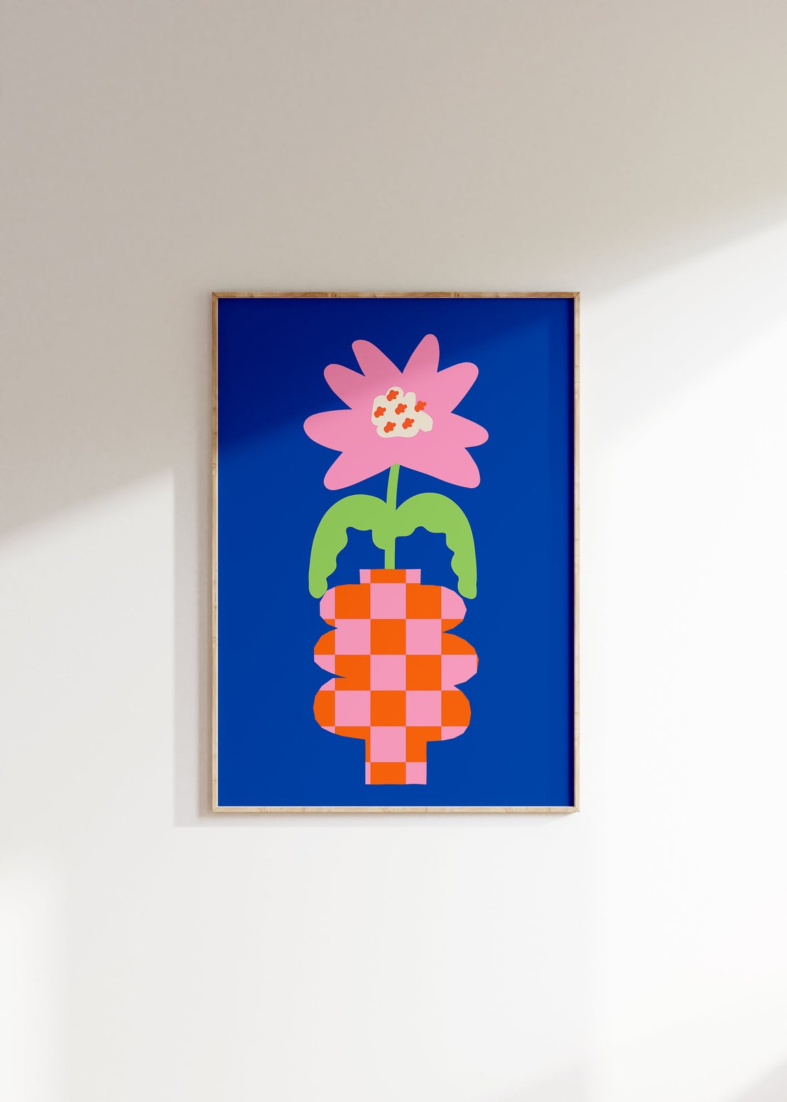 Flower Vase Blue Wall Art Art Print