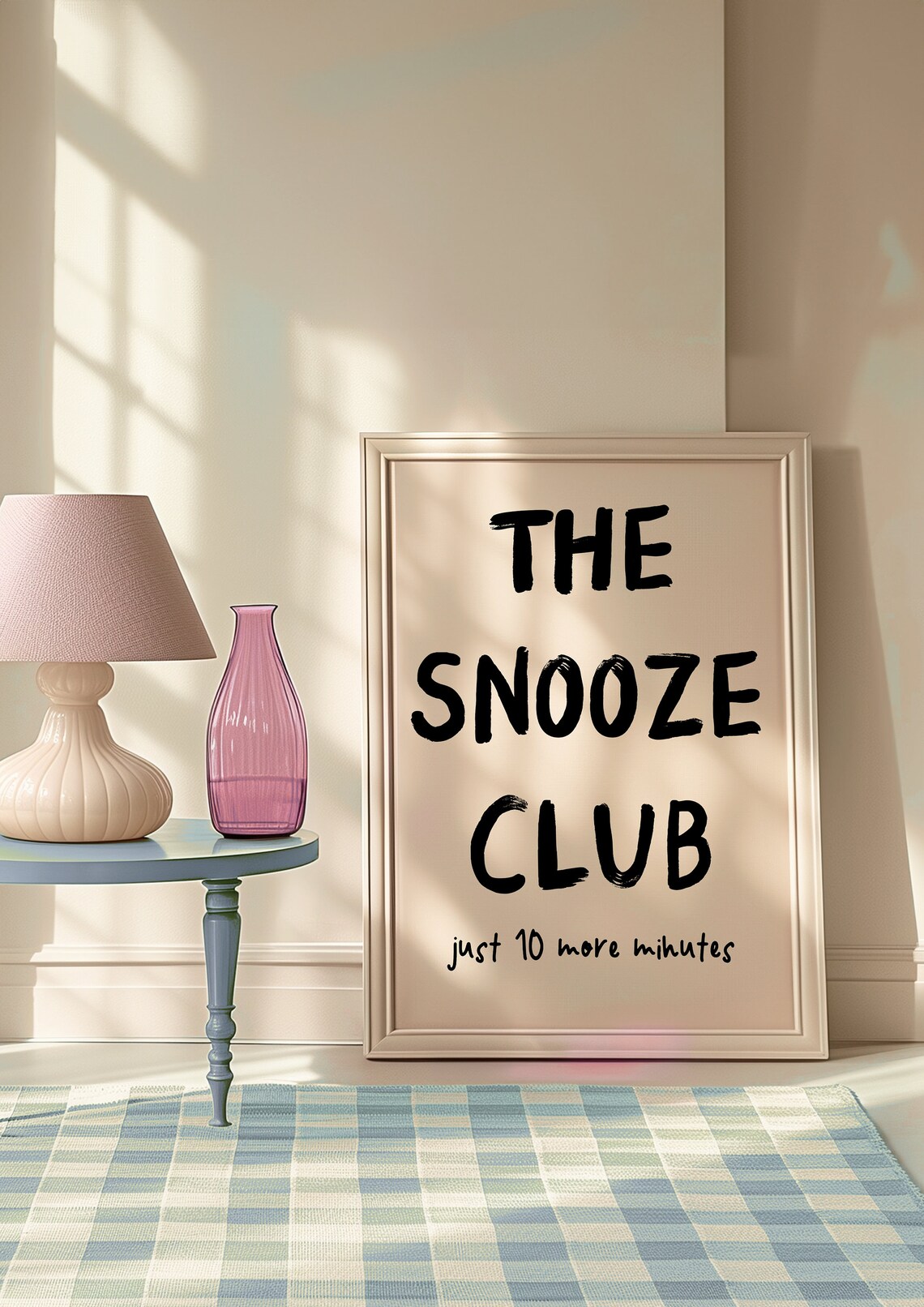 The Snooze Club Typography Poster, Bedroom Decor