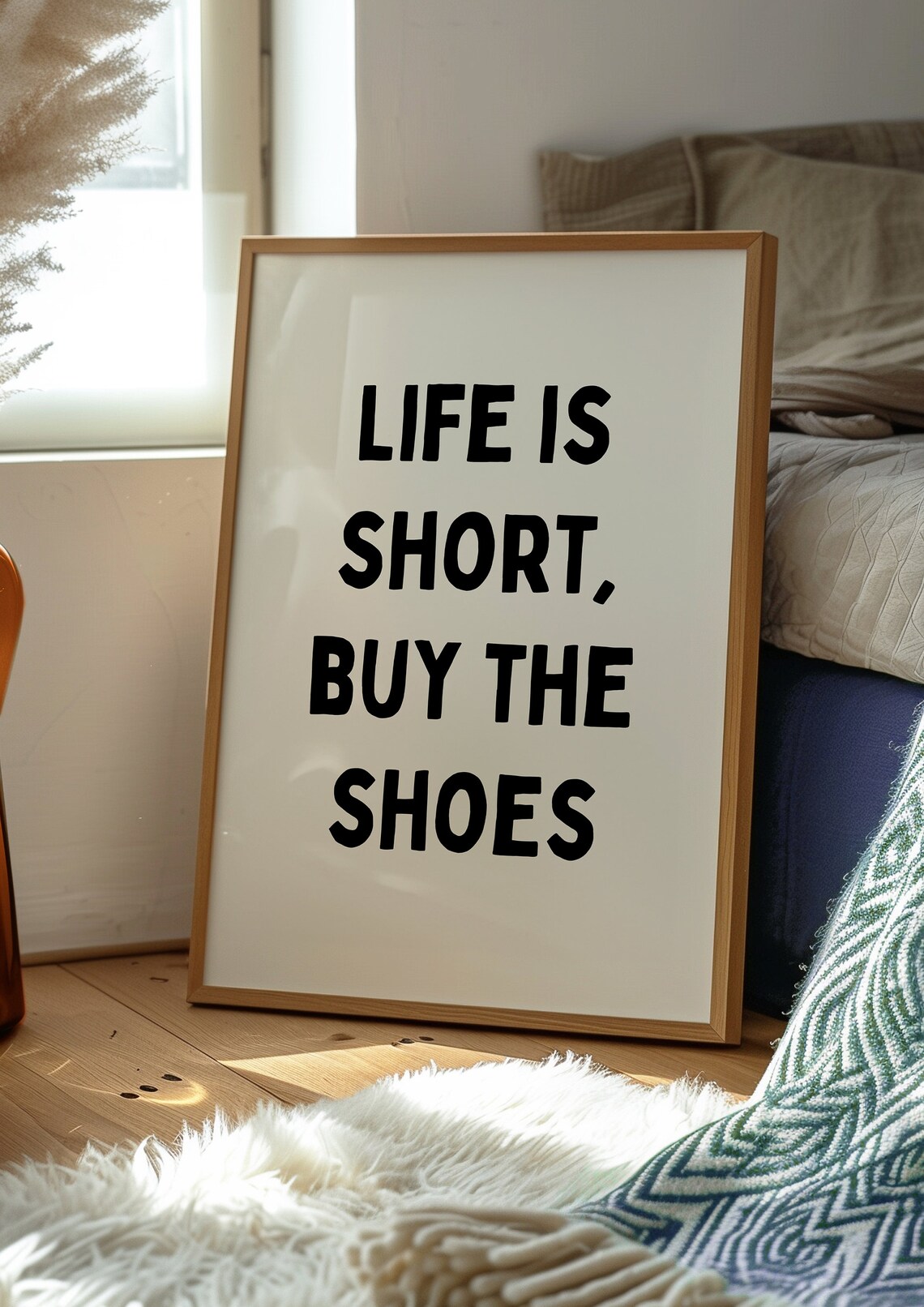 Life Is Short Buy The Shoes Funny Shopping Advice Quote Poster - Image 3