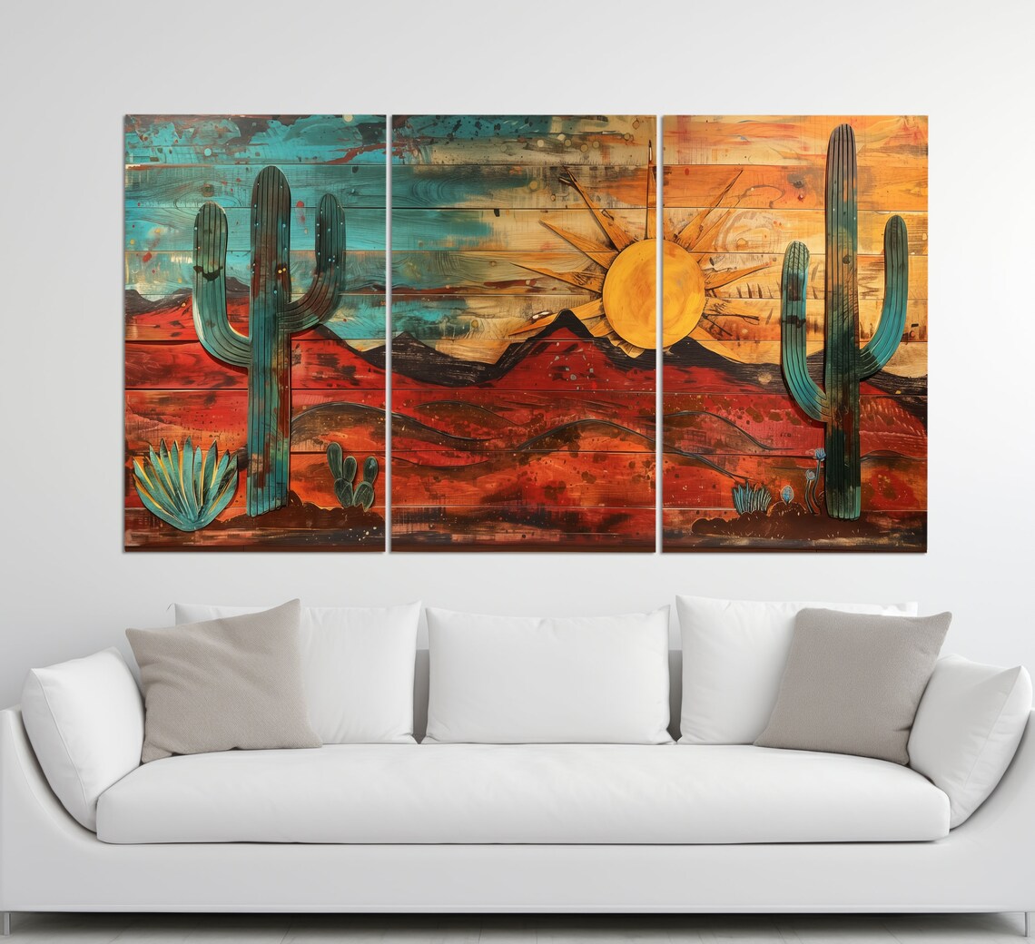 Arizona Boho Vintage Oil Painting Style Art Print - Image 2