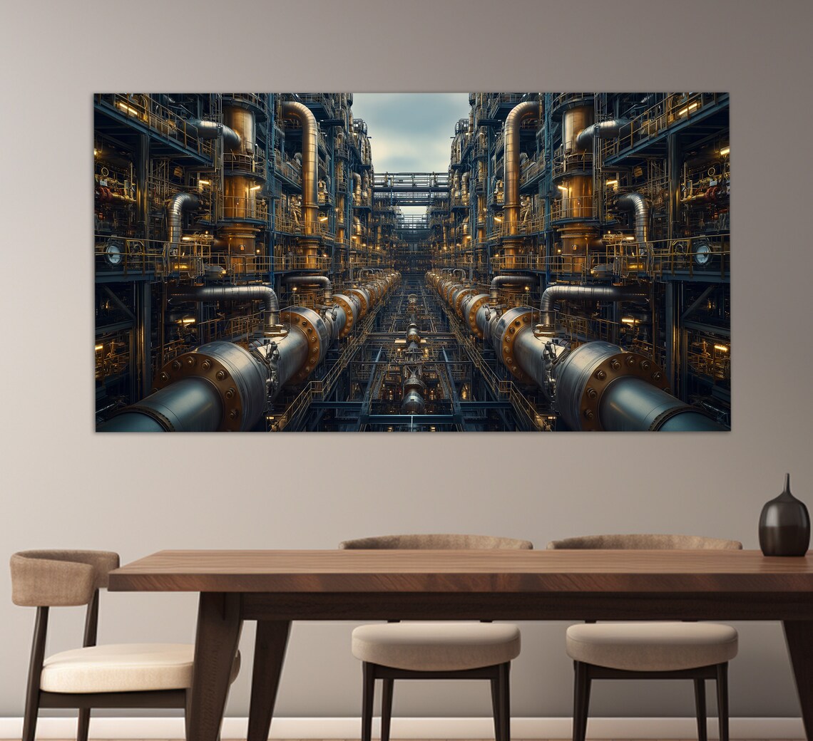 Industrial Abstract Factory Art Print, Engineer Office - Image 4
