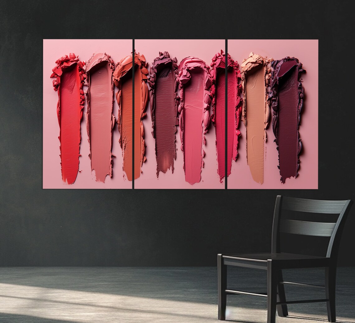 Lipstick Smears Shades Of Pink Beauty Salon Makeup Studio Wall Art Poster - Image 3