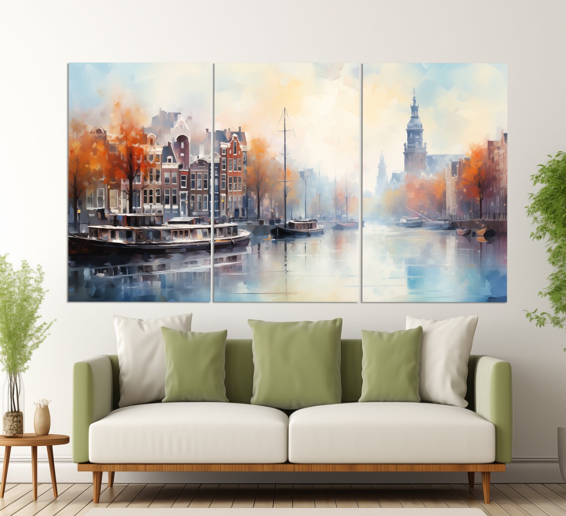 London Print In A Vintage Oil Painting Style Abstract London Wall Art London Painting Great Britain Wall Art England - Image 3