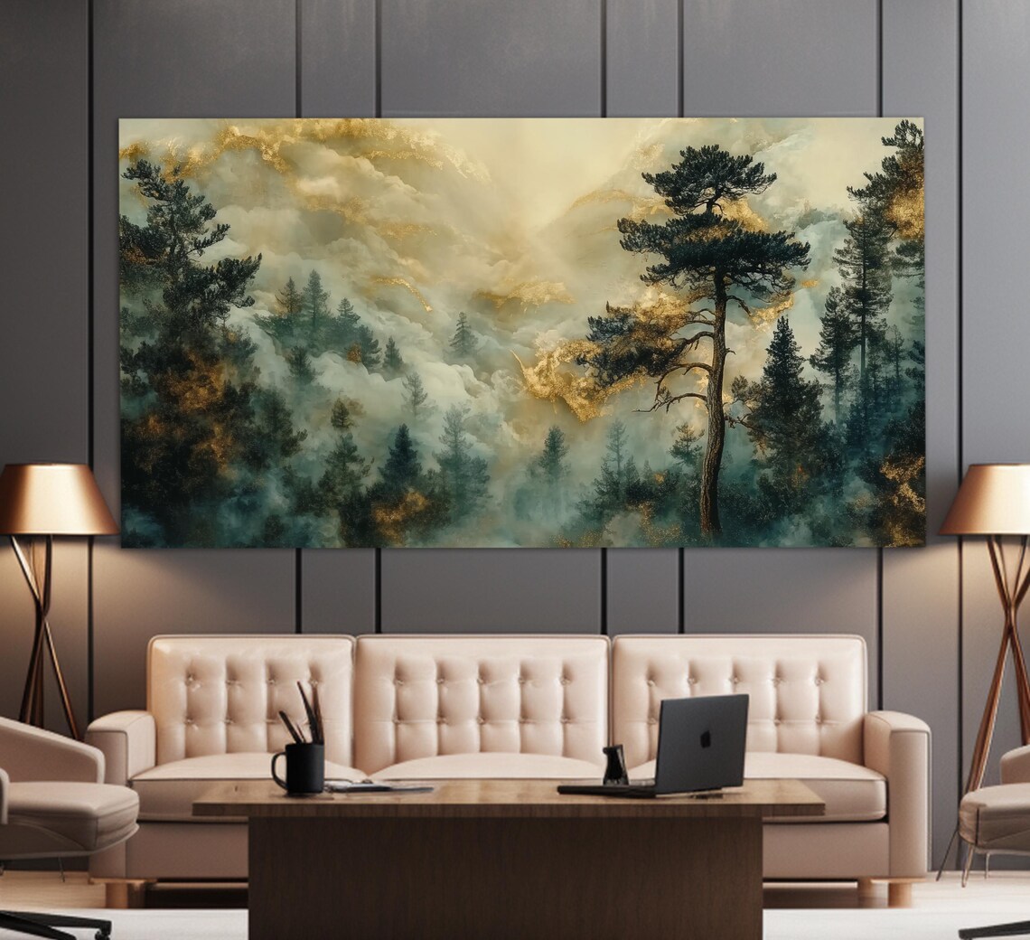 Misty Mountain Forest Art Print, Nature Wall Decor - Image 5