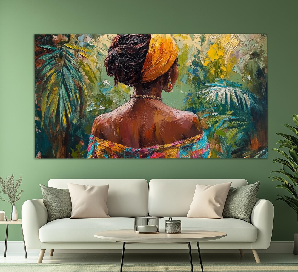 Caribbean Woman Vintage Oil Painting Style Art Print - Image 3