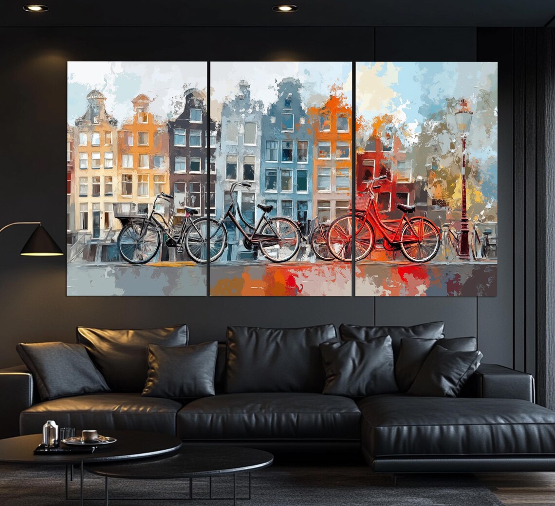 Bicycles in Amsterdam Abstract Wall Art Print - Image 6