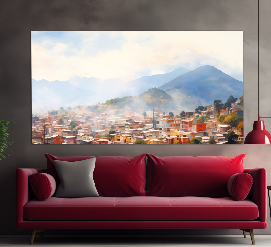 Tegucigalpa Print In A Vintage Oil Painting Style Abstract Tegucigalpa Wall Art Tegucigalpa Painting Honduras Wall Decor - Image 4