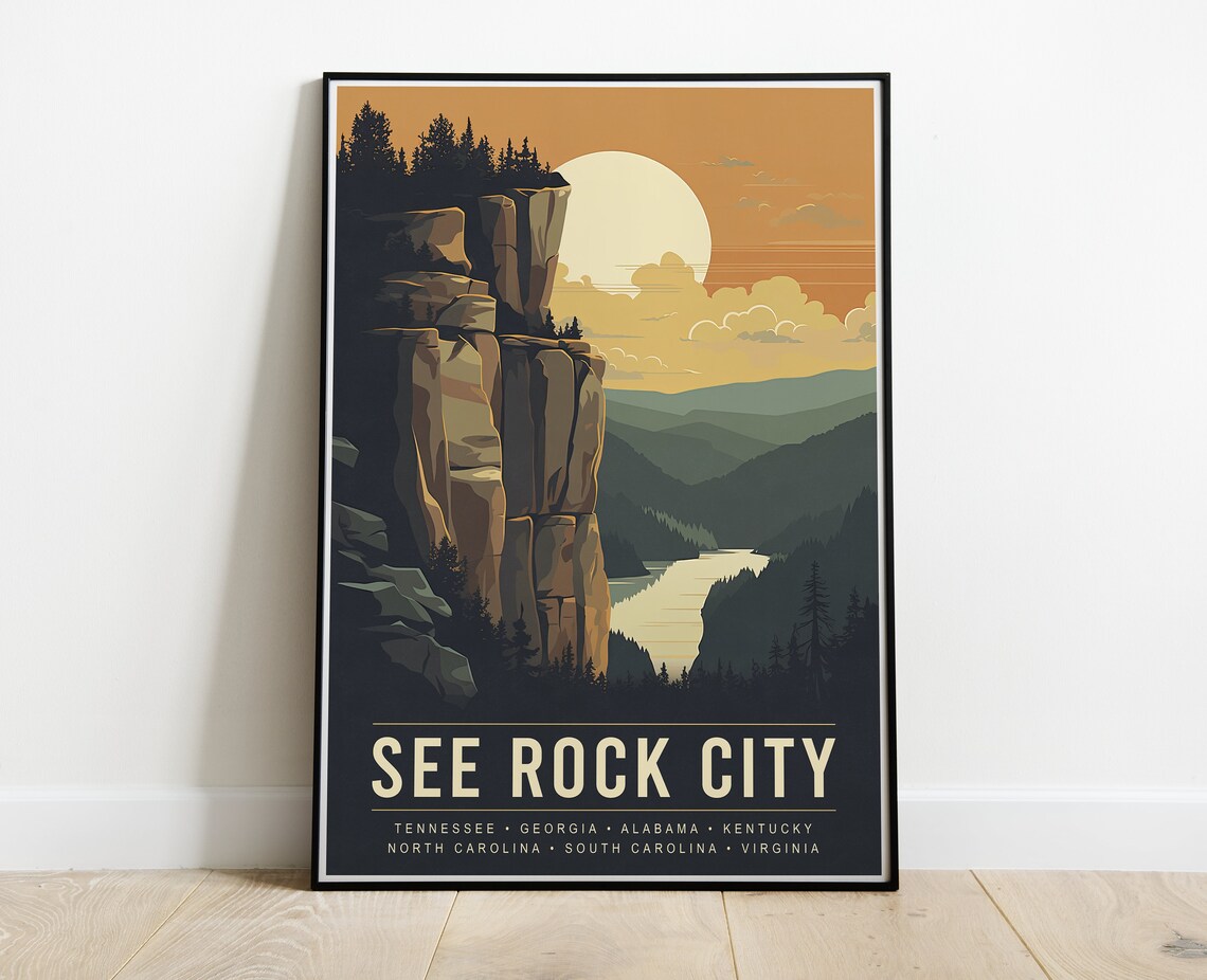 See Rock City Vintage Travel Poster, Chattanooga