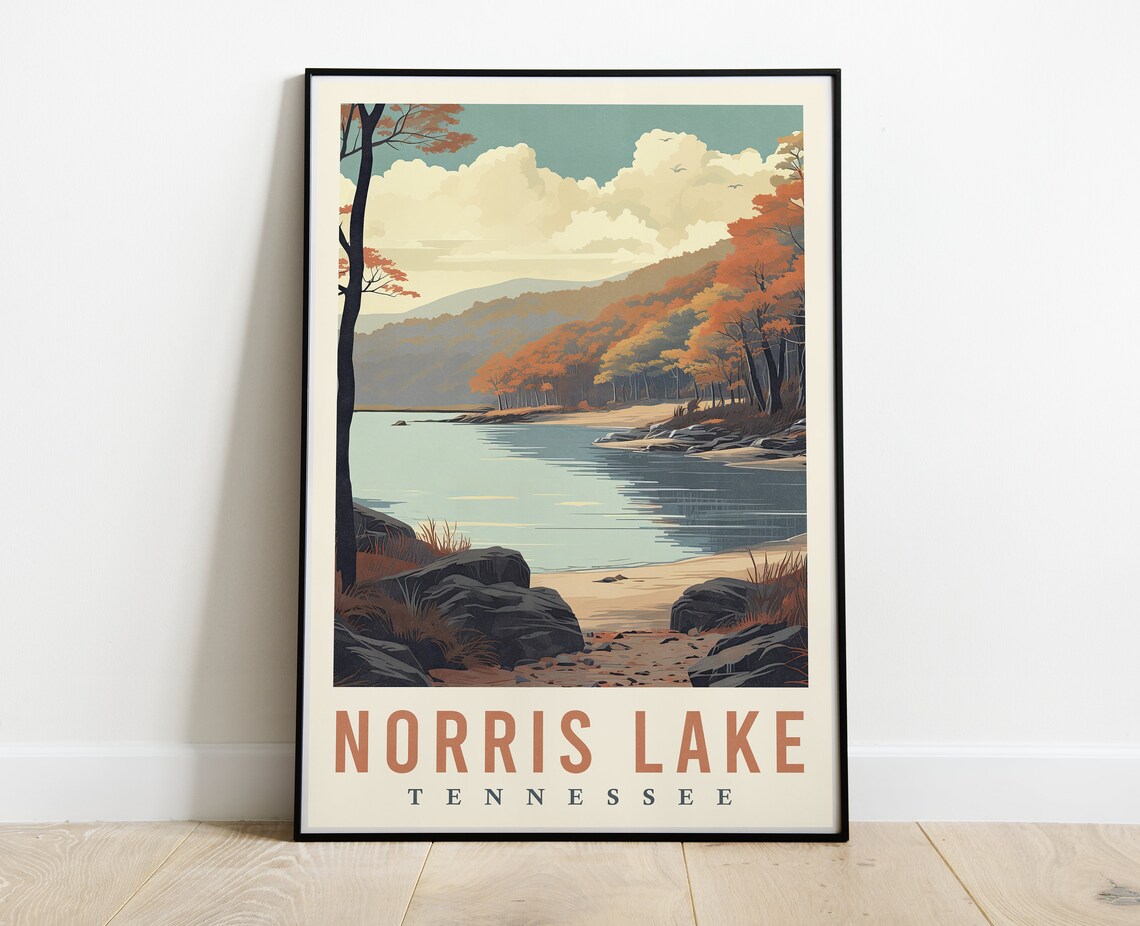 Custom Norris Lake Tennessee Vintage Travel Poster