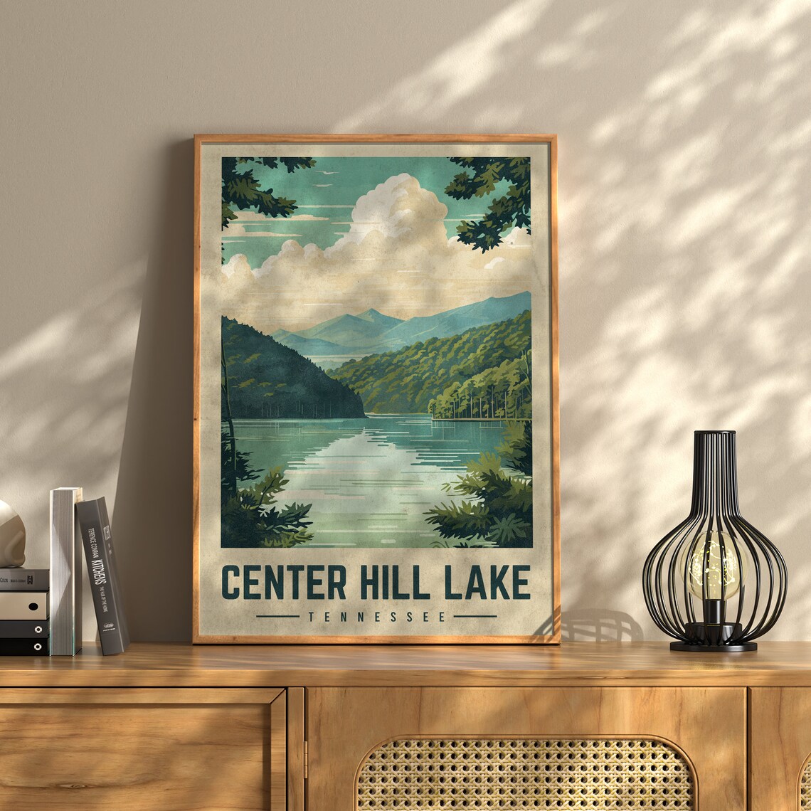Center Hill Lake Tennessee Vintage Travel Poster