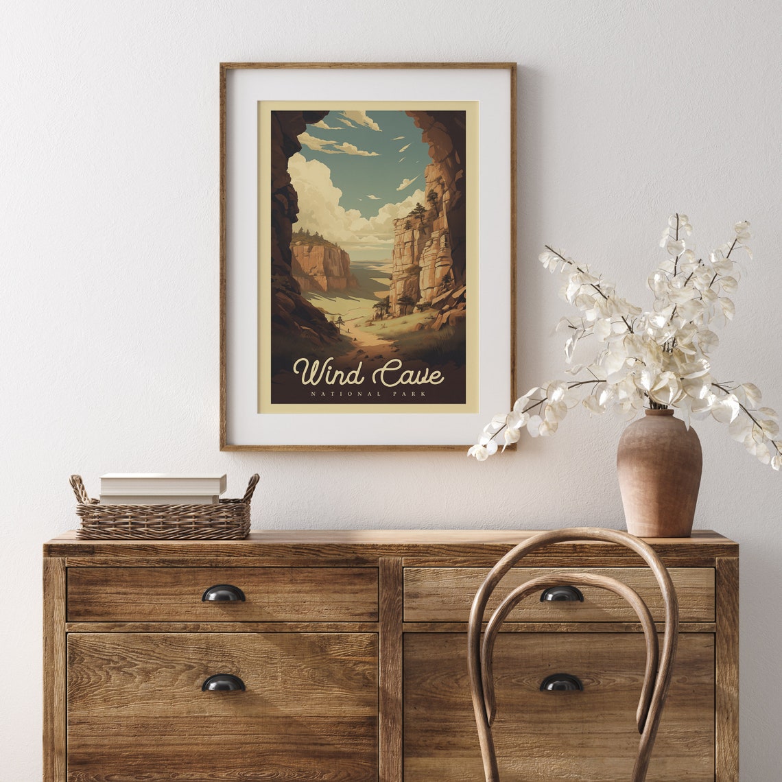 Wind Cave National Park Red Rock Canyon Trail Vintage Travel Poster - Image 3