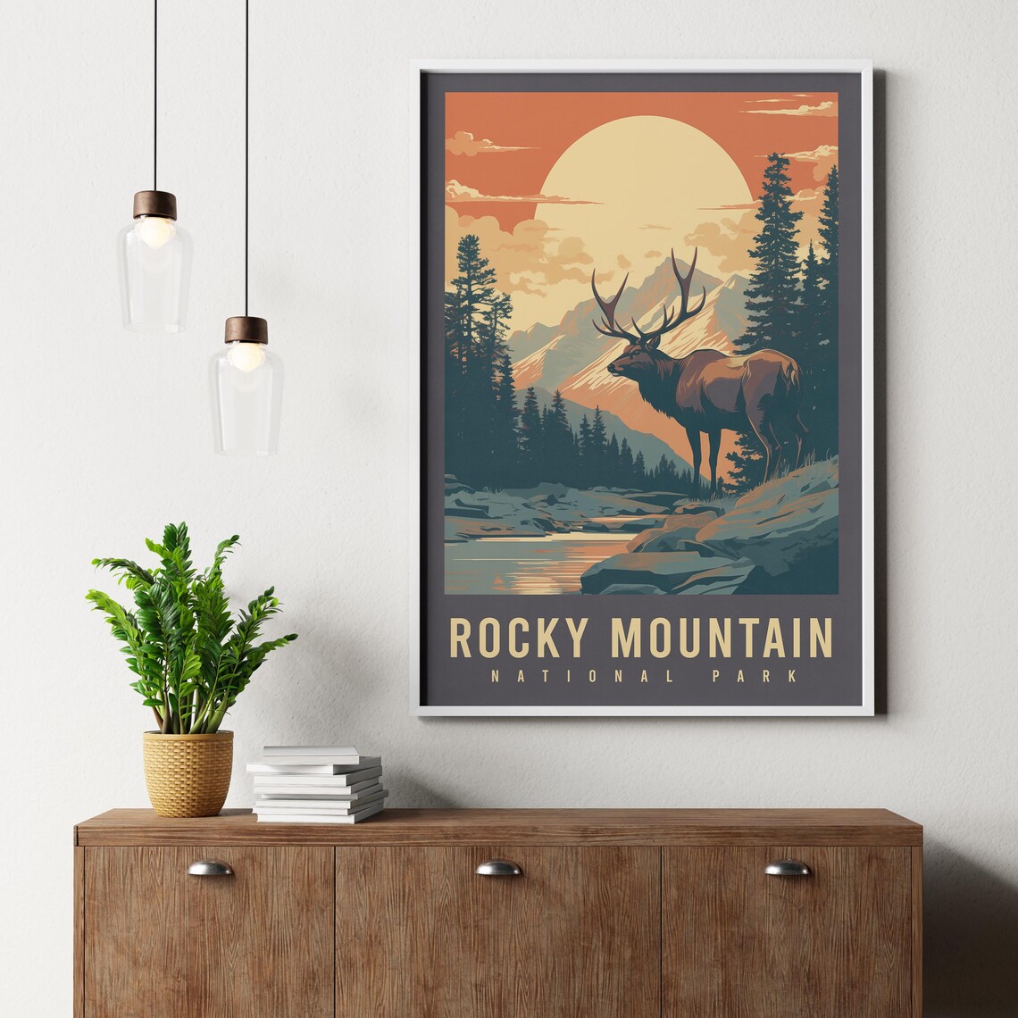 Colorado Rocky Mountains Elk Travel Poster Print - Image 2