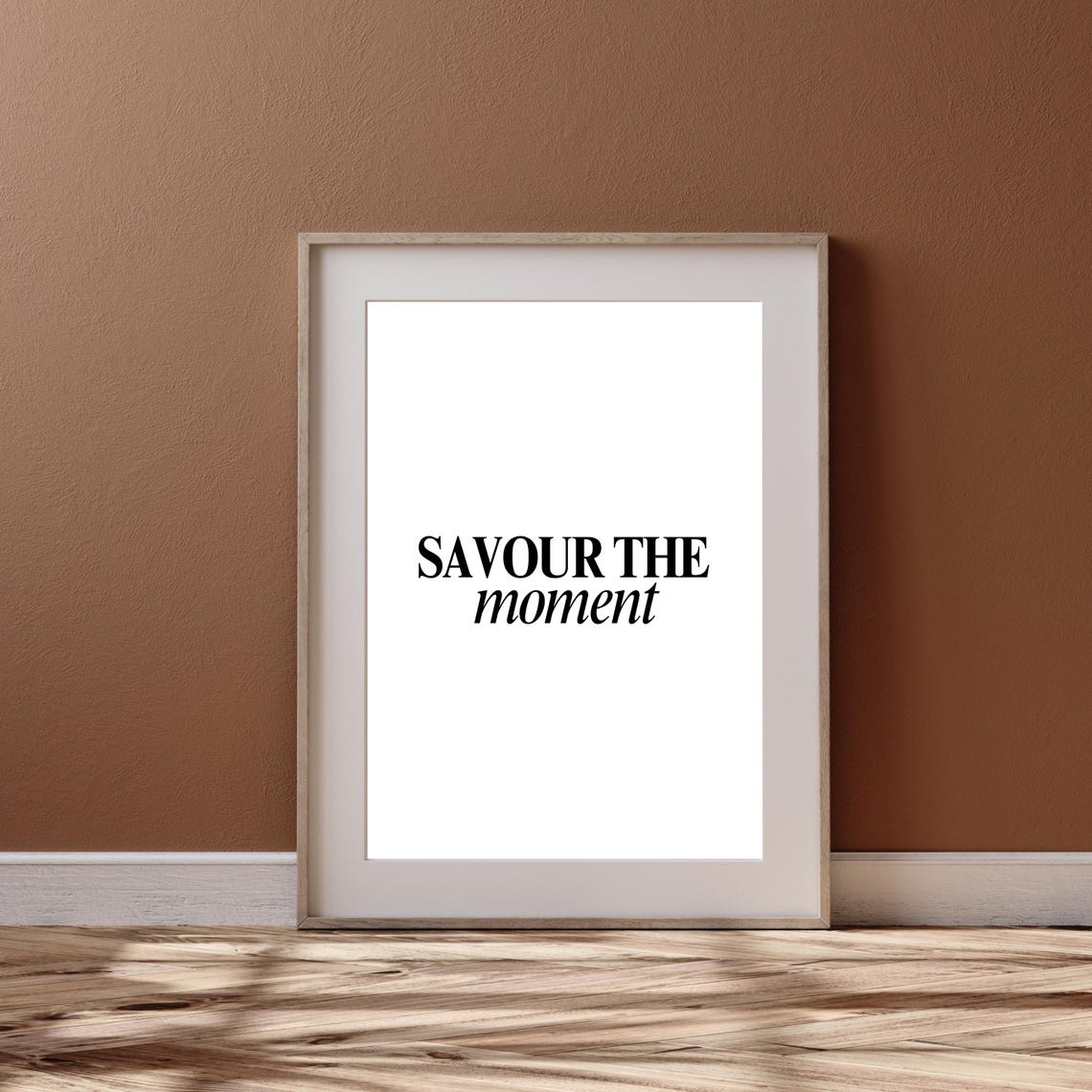 Savour the Moment Mindful Serif Script Typography Quote Poster - Image 2