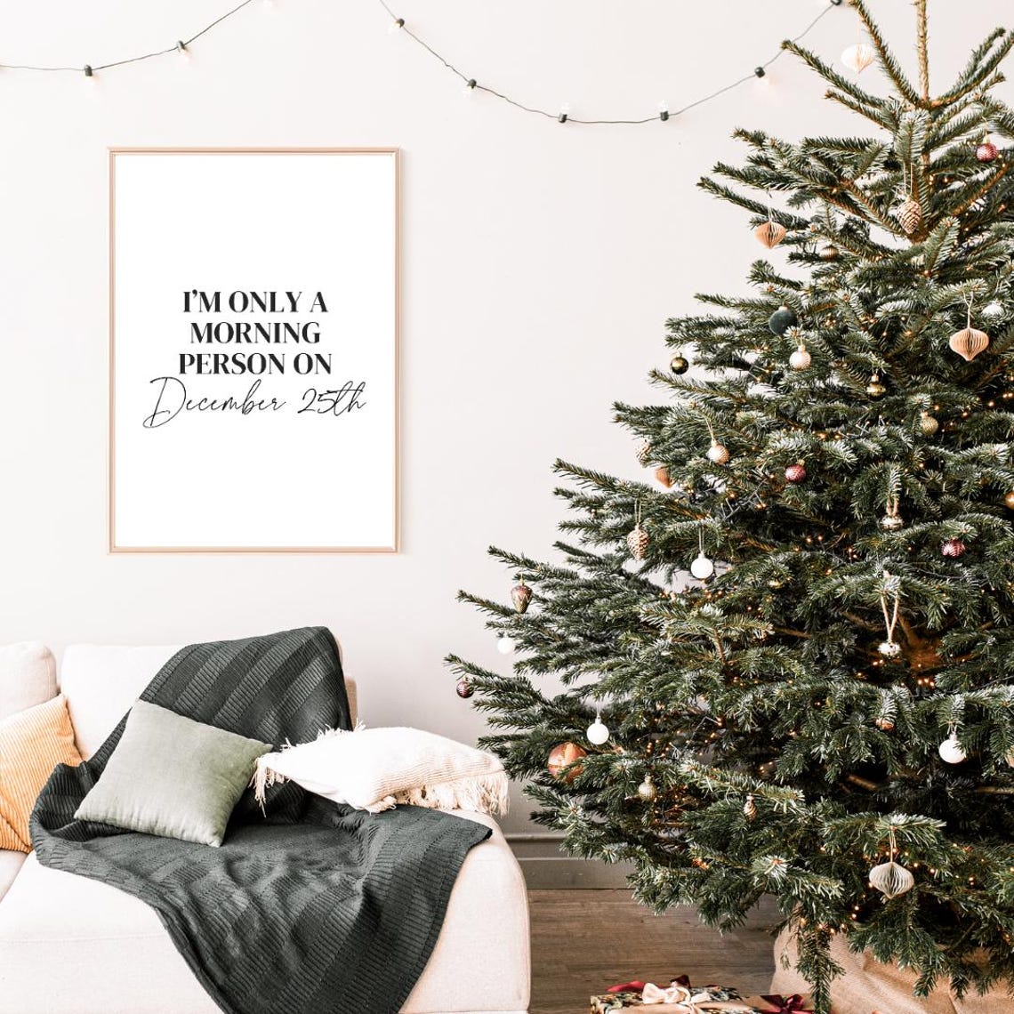 Only A Morning Person On December 25th Funny Christmas Quote Poster