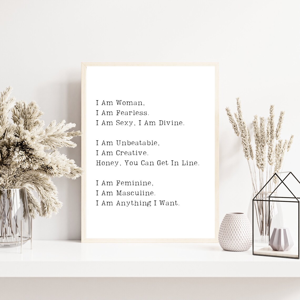 Emmy Meli I Am Woman Song Lyrics Feminist Affirmation Poster
