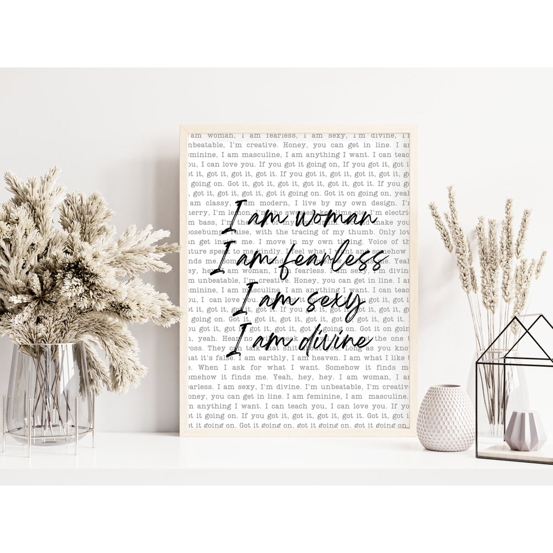 I Am Woman Print Lyrics Wall Art Wall Art I Am Woman Lyrics I Am Woman Lyrics Female Empowerment Girl Boss Boss Babe - Image 3