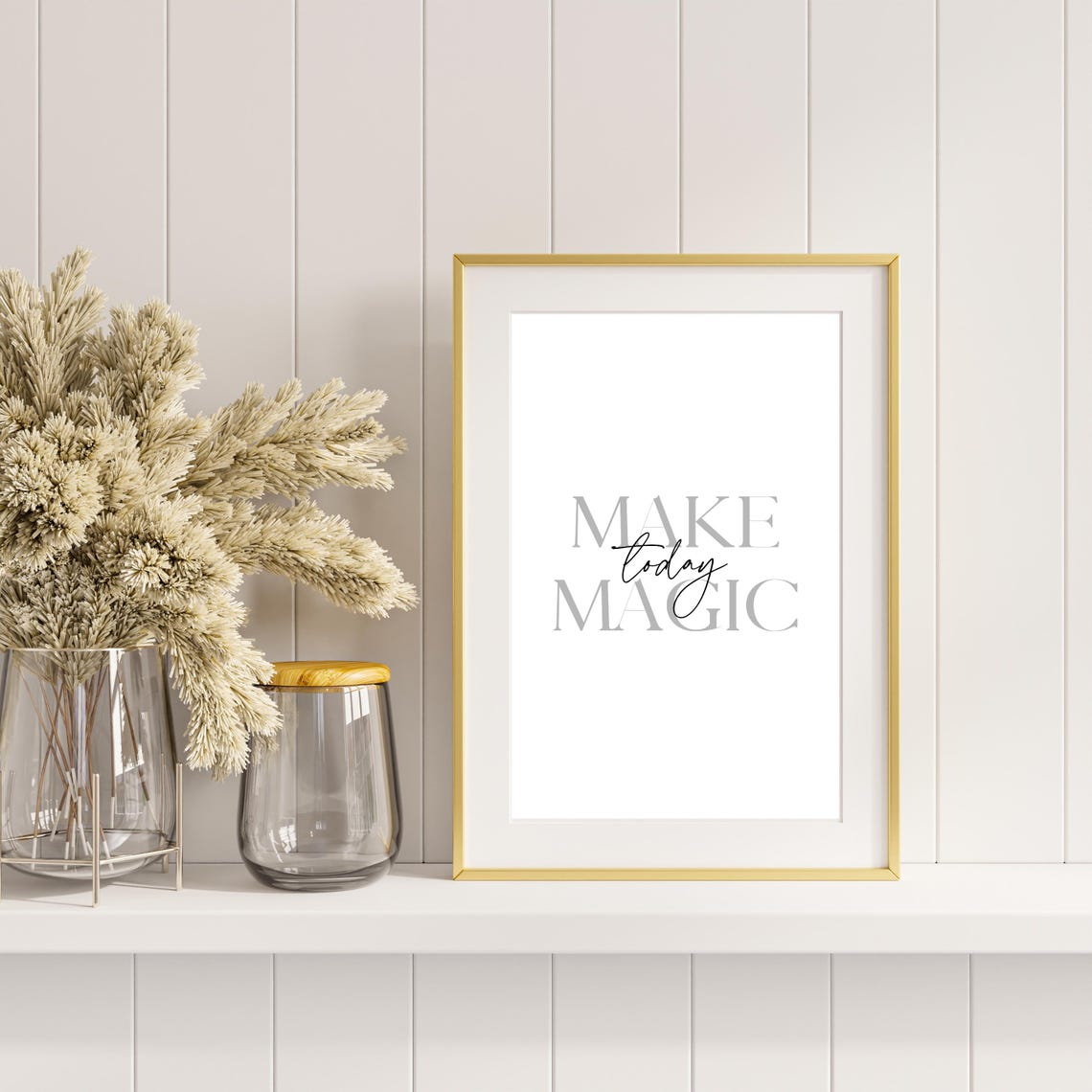 Make Today Magic Motivational Quote Script Typography Wall Art