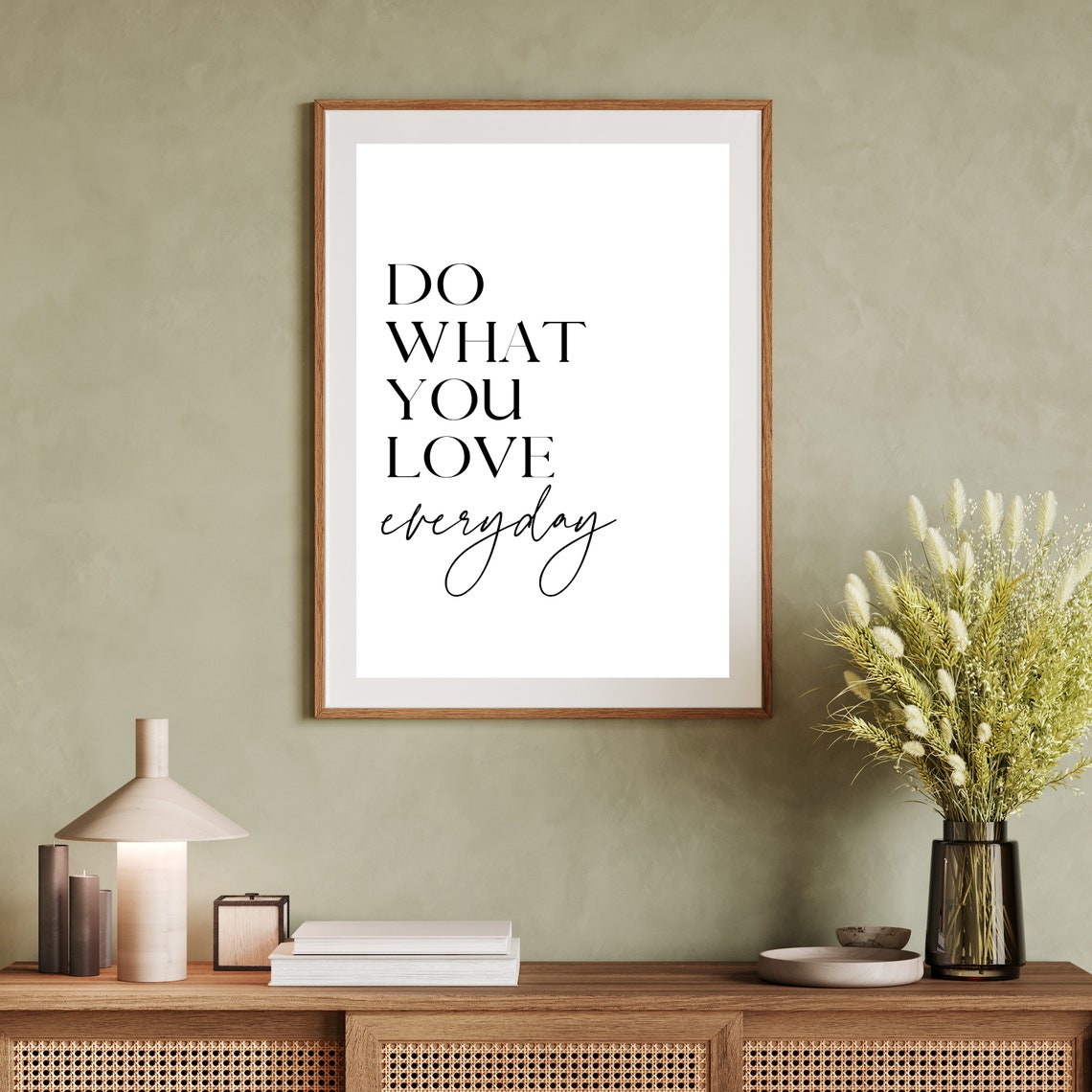 Do What You Love Everyday Inspirational Quote Minimalist Script Poster - Image 3
