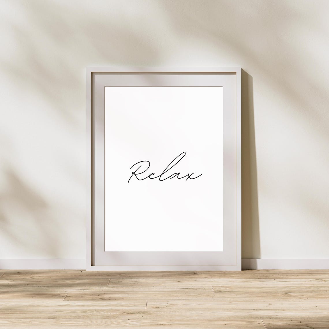 Relax Minimalist Script Calm Zen Typography Bathroom Quote Poster - Image 3