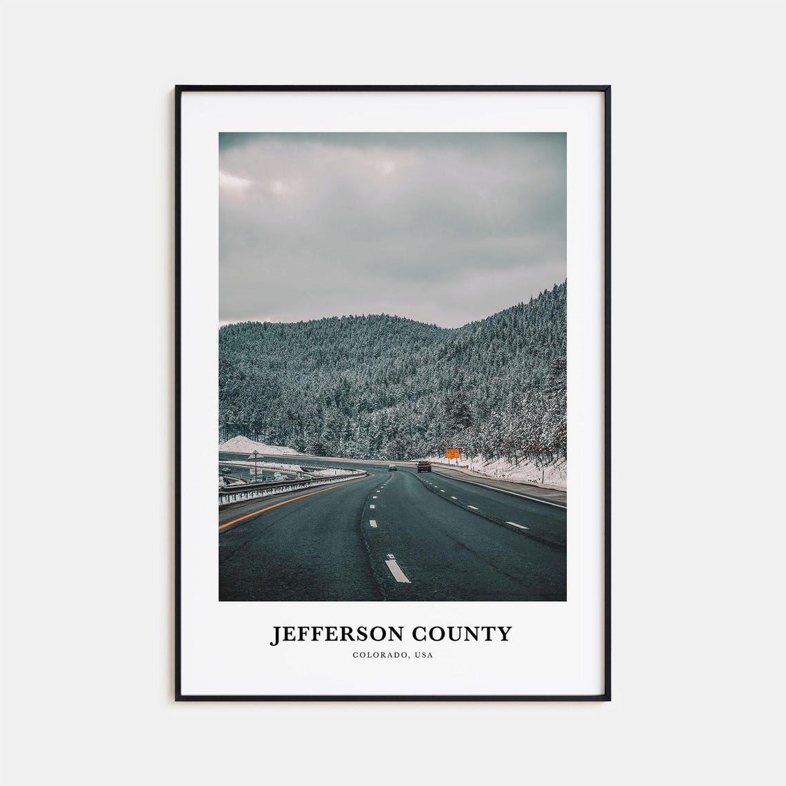 Jefferson County Colorado Snowy Mountain Highway Winter Poster