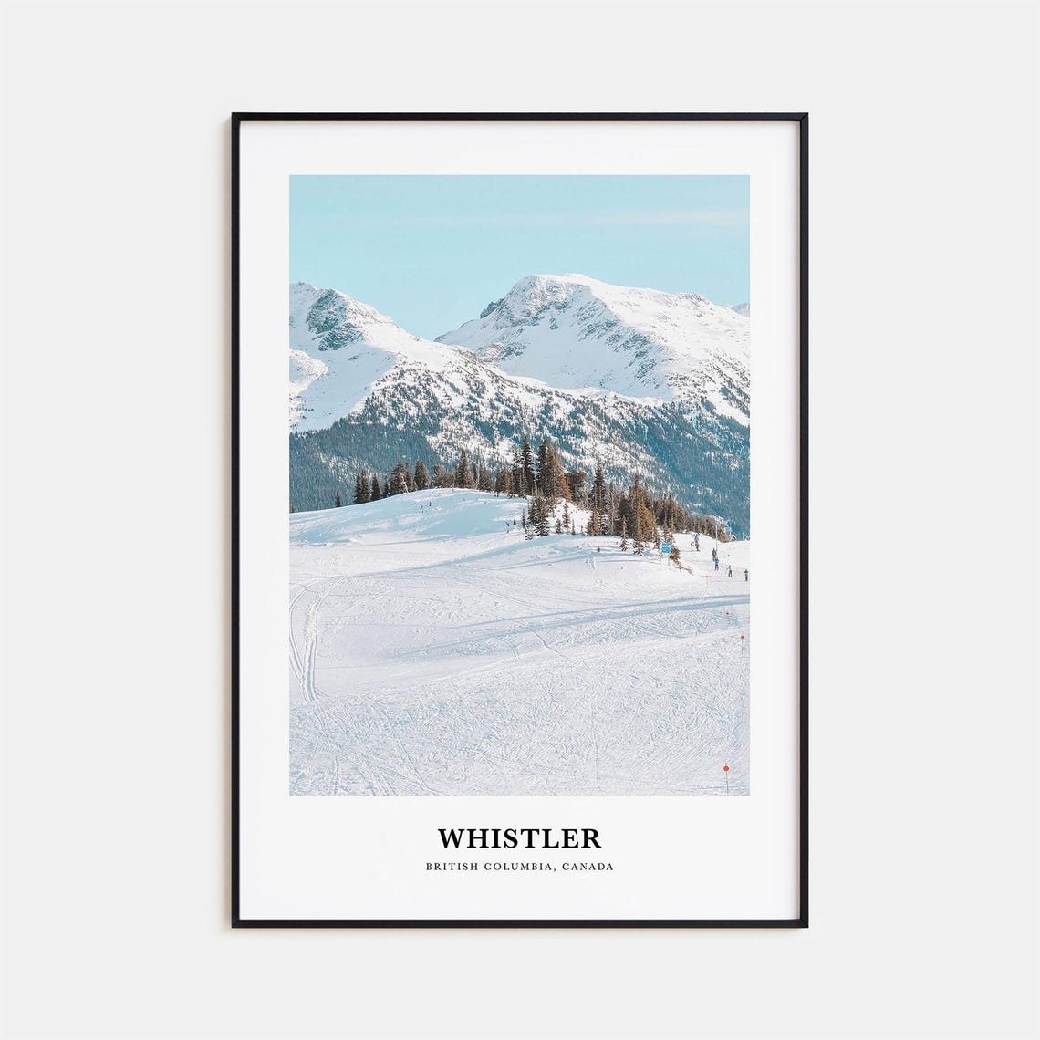 Whistler Snow Covered Ski Slopes Winter Mountain Travel Poster