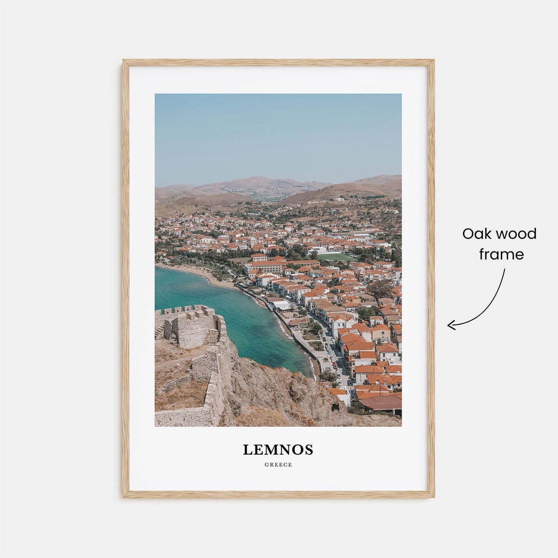 Lemnos Greece Coastal Castle Town Turquoise Bay Travel Poster - Image 3