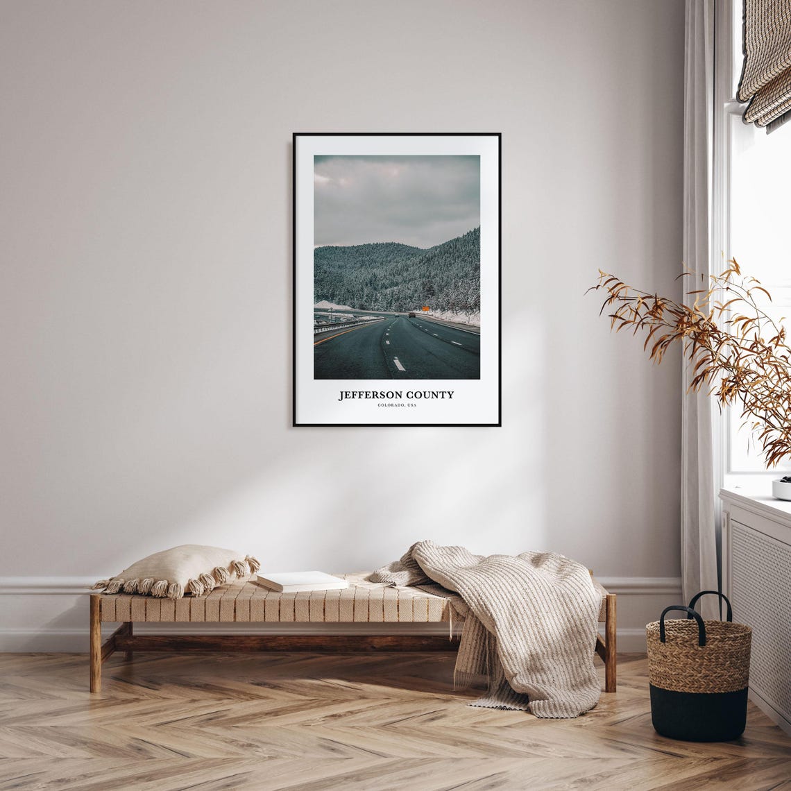 Jefferson County Colorado Snowy Mountain Highway Winter Poster - Image 3