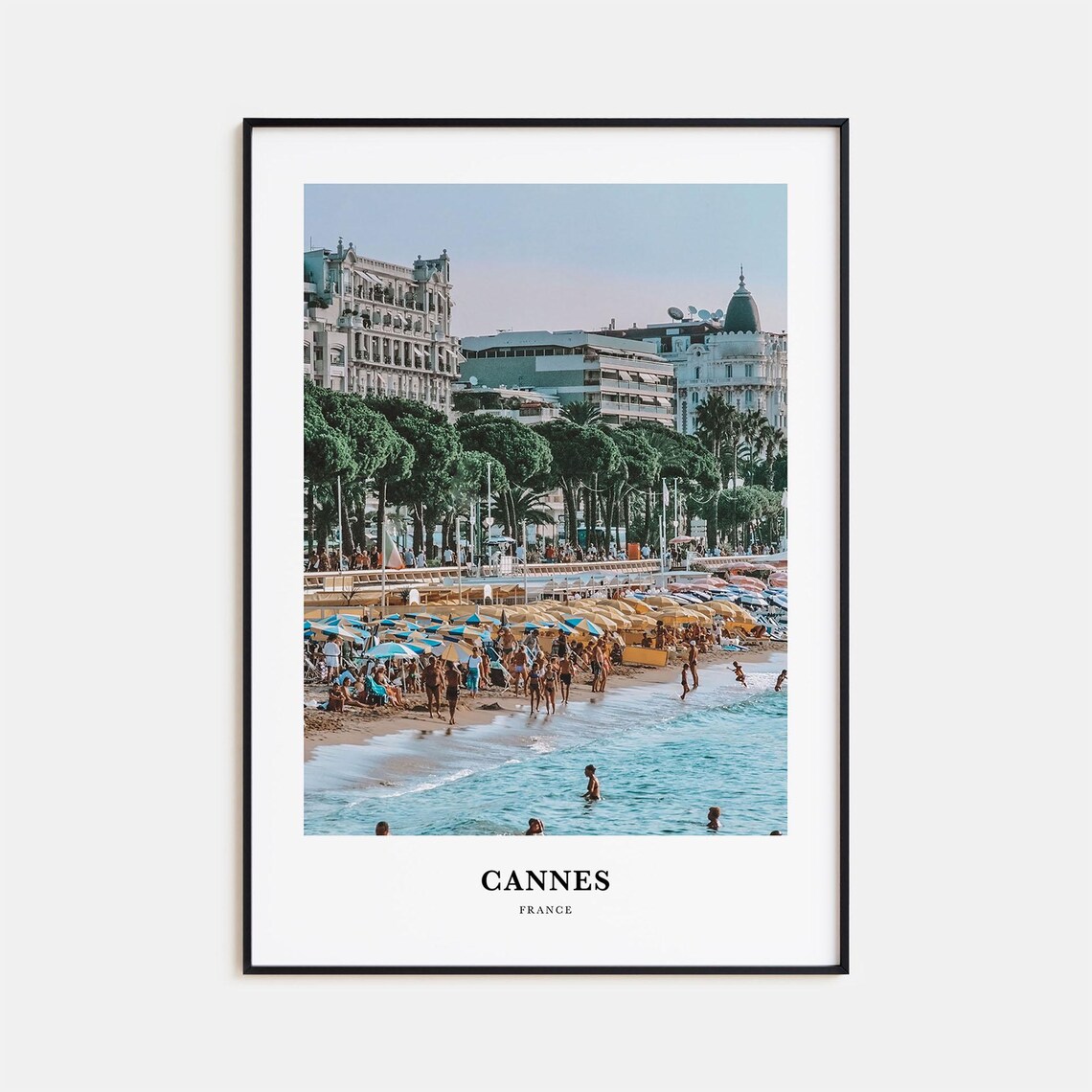 Cannes Travel Poster, France Place Map Art