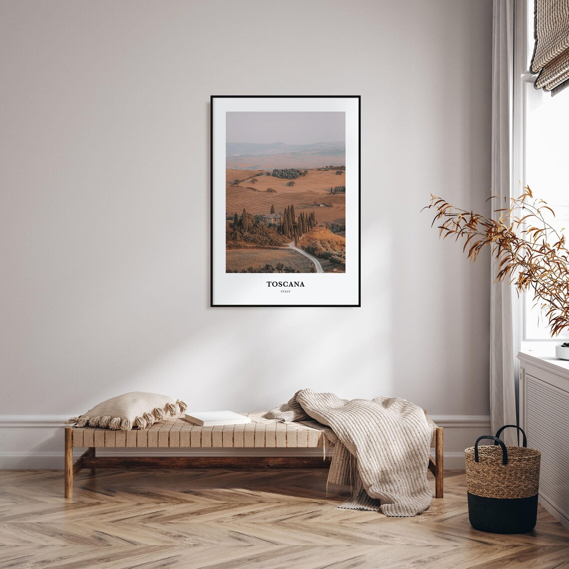 Toscana Italy Golden Hills Cypress Villa Countryside Travel Poster - Image 3