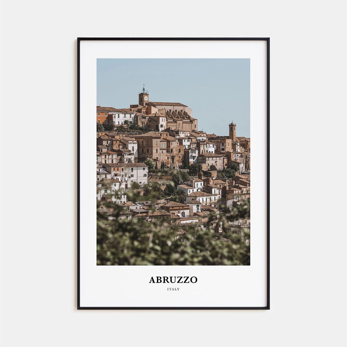 Abruzzo Italy Hilltop Village Photography Travel Poster Europe