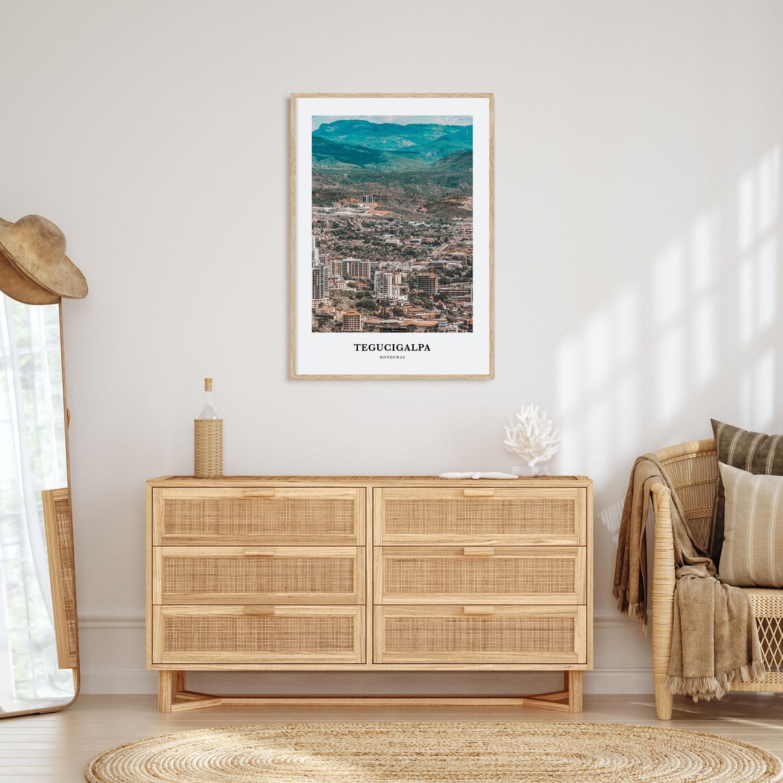Tegucigalpa Honduras City Panorama Green Mountains Travel Photo Poster - Image 2